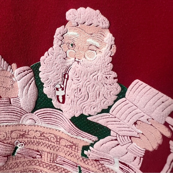 Vintage I Believe in Santa Clause Christmas Sweatshirt Tultex sz XL Made in USA - Picture 3 of 7